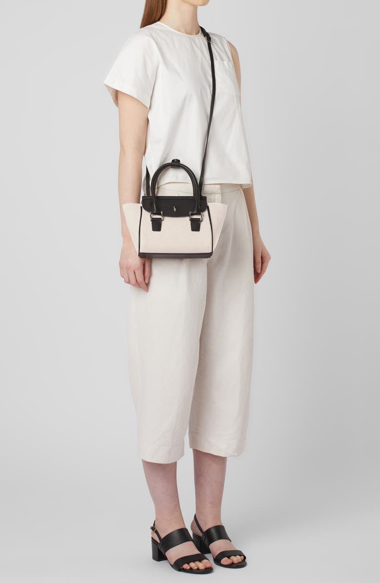 behno Mini Coco Canvas & Leather Satchel, Alternate, color, Sand/ Black