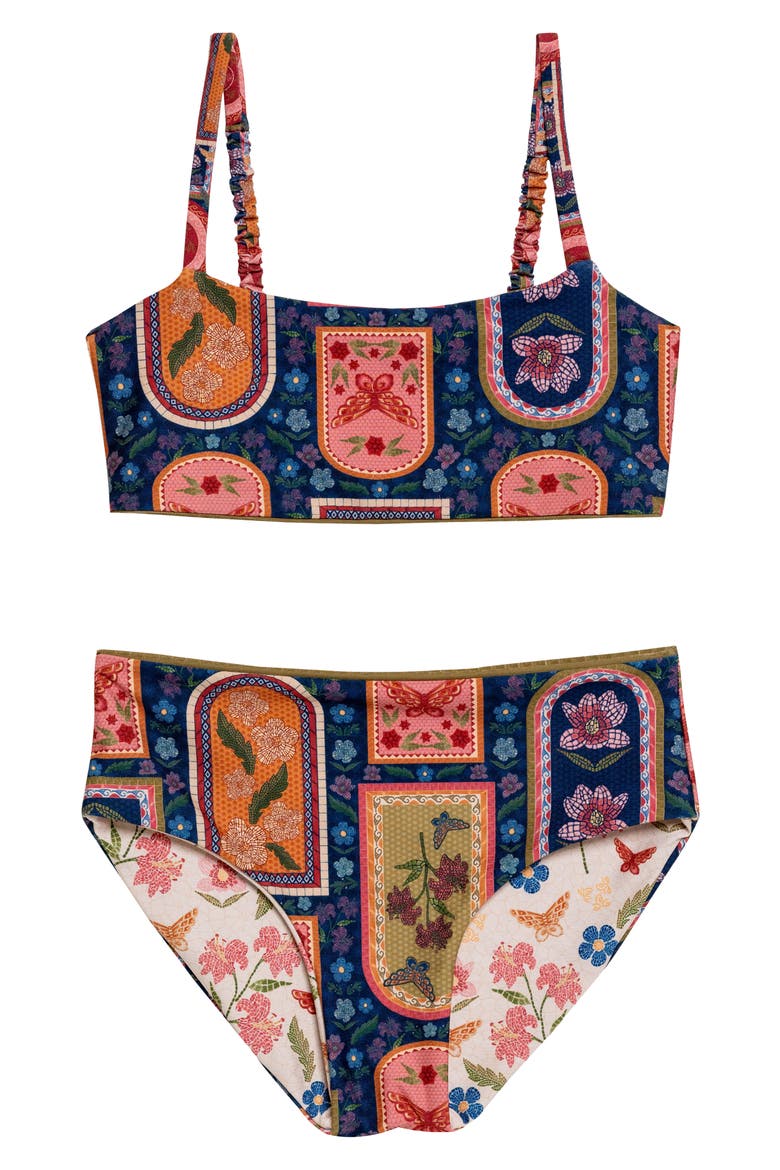 Kids' Sky Reversible Two-Piece Swimsuit, Alternate, color, IVORY MULTI