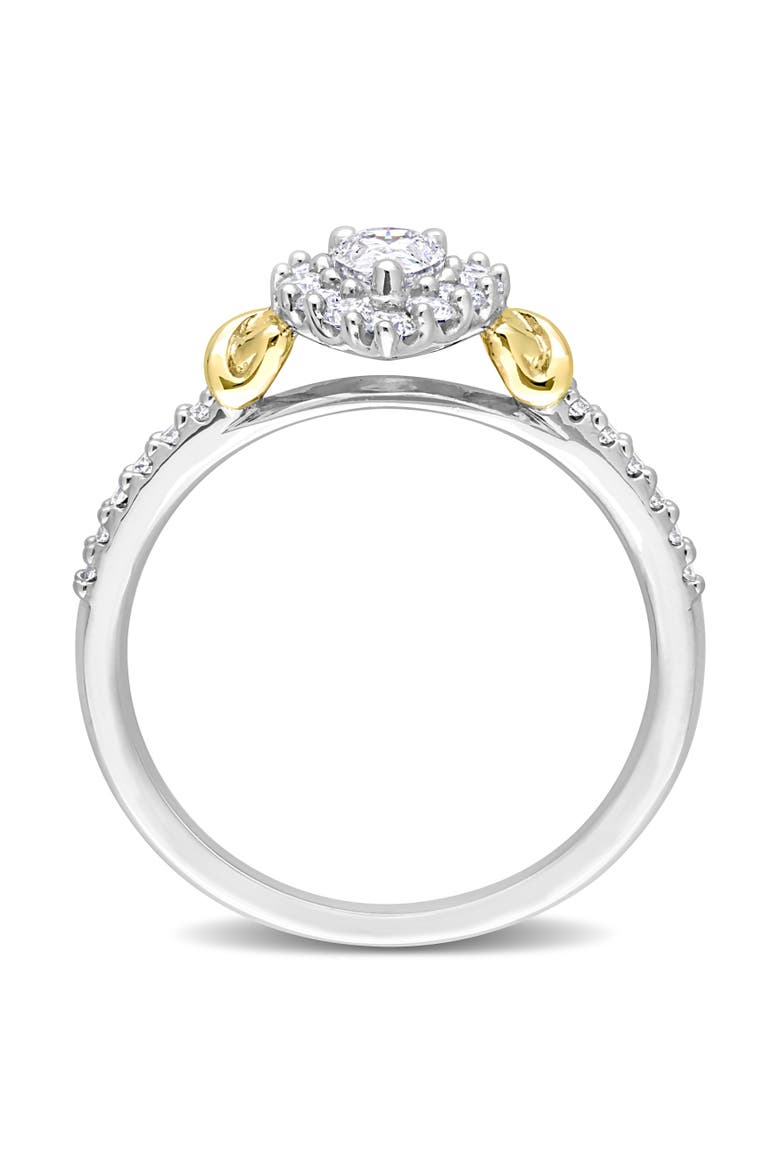 Diamond Teardrop Halo Ring 14k Gold, Alternate, color, White Gold