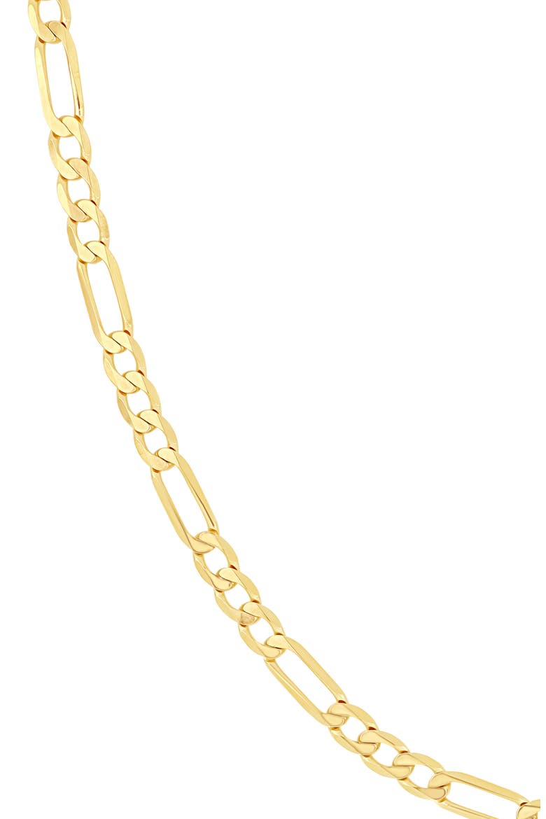 14K Gold Figaro Chain Necklace, 4mm, Alternate, color, 14KY