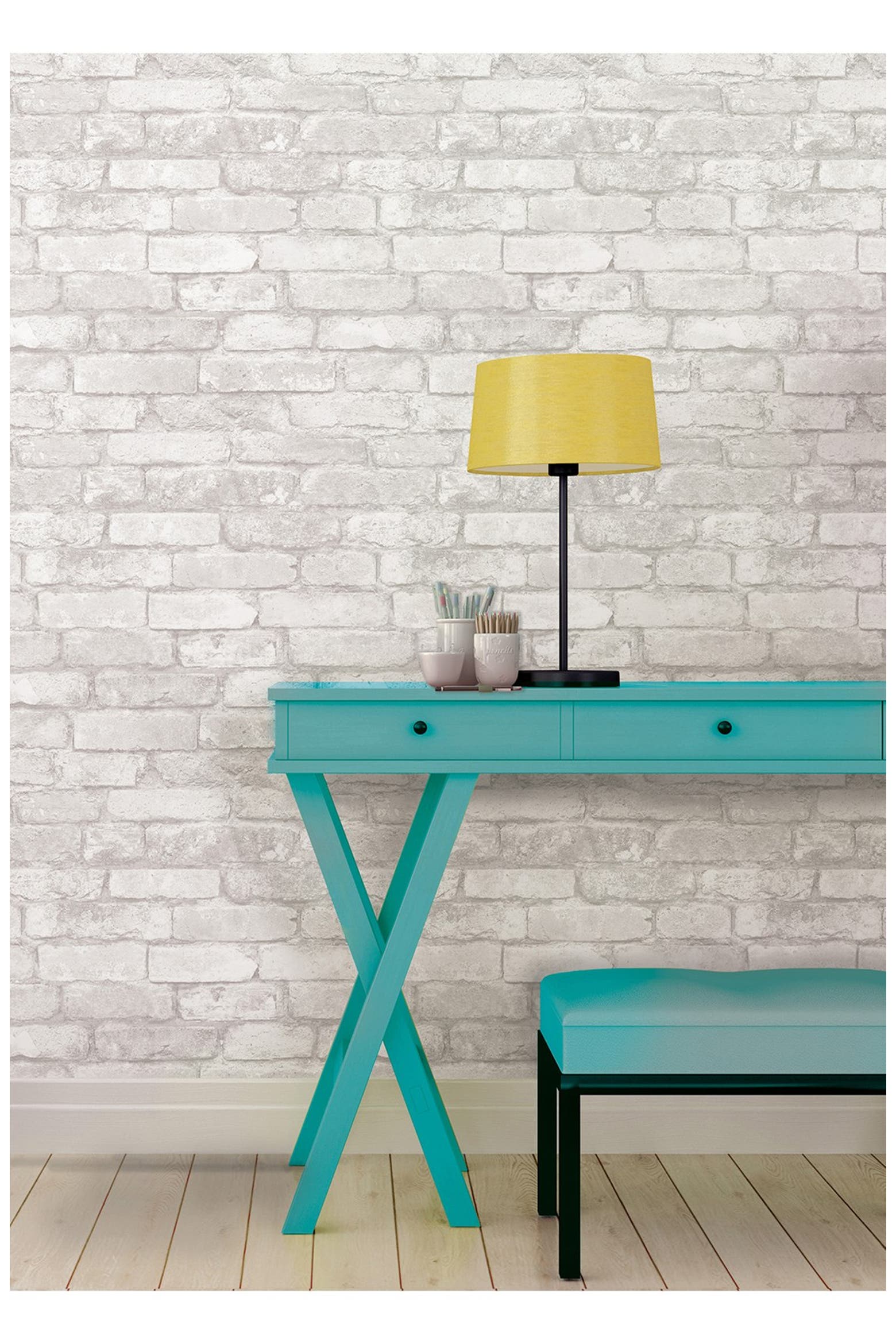 Grey & White Brick Reusable Peel & Stick Vinyl Wallpaper | Nordstromrack