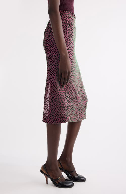 Dries Van Noten Silk Blend Midi Skirt With Polka Dots In Pink