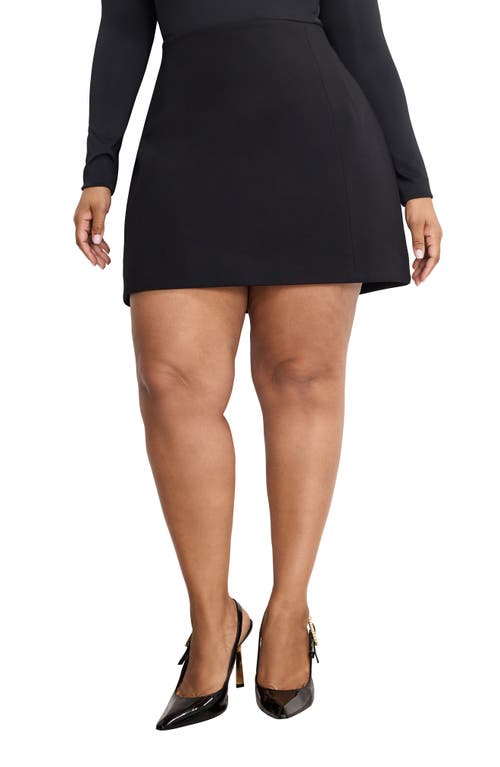 Good American Soft Stretch Ponte Miniskirt In Black