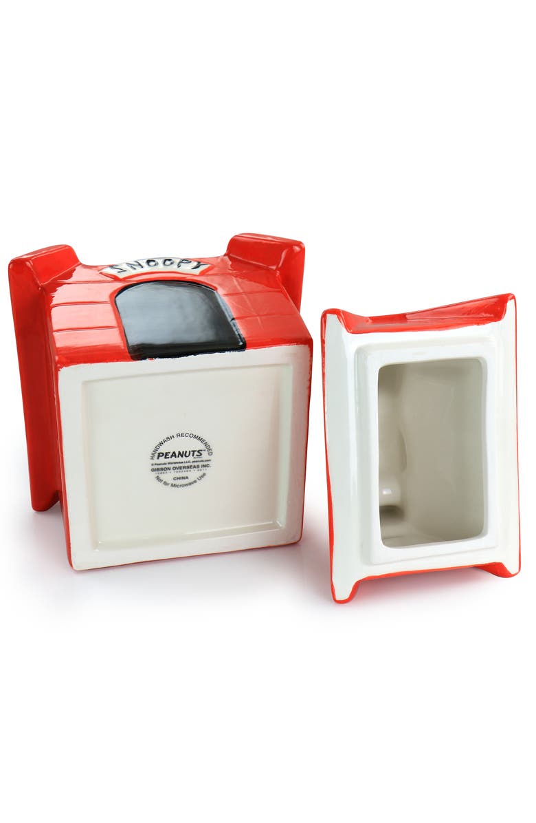 Gibson Classic Snoopy Dog House Durastone 11.2in Cooke Jar, Alternate, color, Red