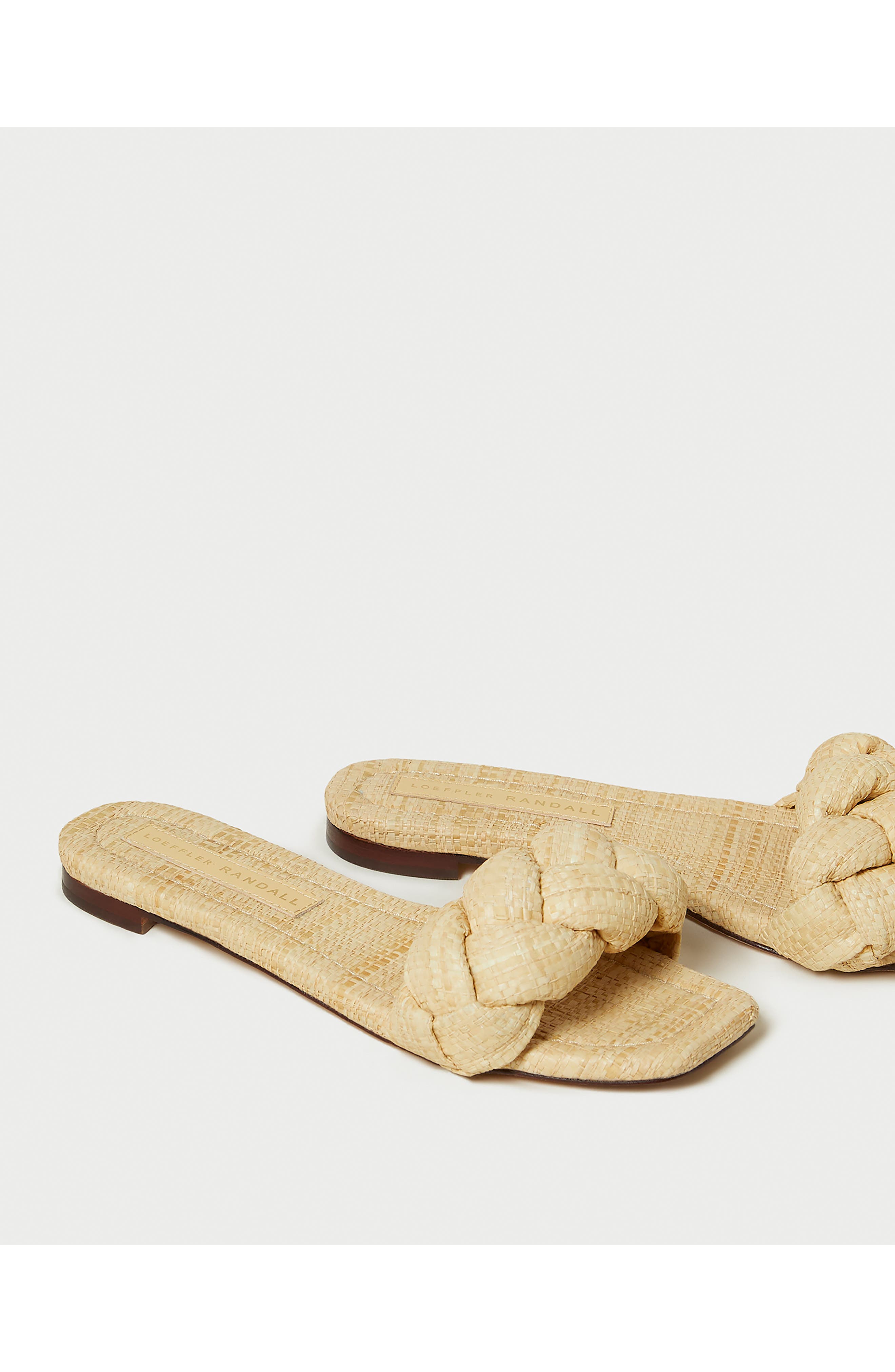 Loeffler Randall Joanna Braided Raffia Slide Sandal, Alternate, color, Natural