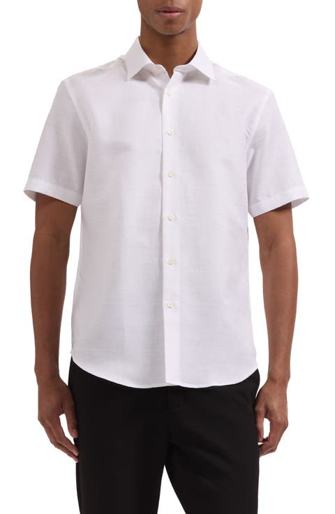 Orson Short Sleeve Cotton & Linen Button-Up Shirt