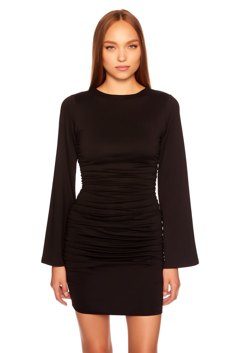Susana Monaco Gathered Long Sleeve Minidress, Alternate, color,