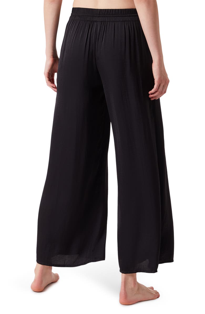 Etam Cheeta Wide Leg Satin Pajama Pants, Alternate, color, 