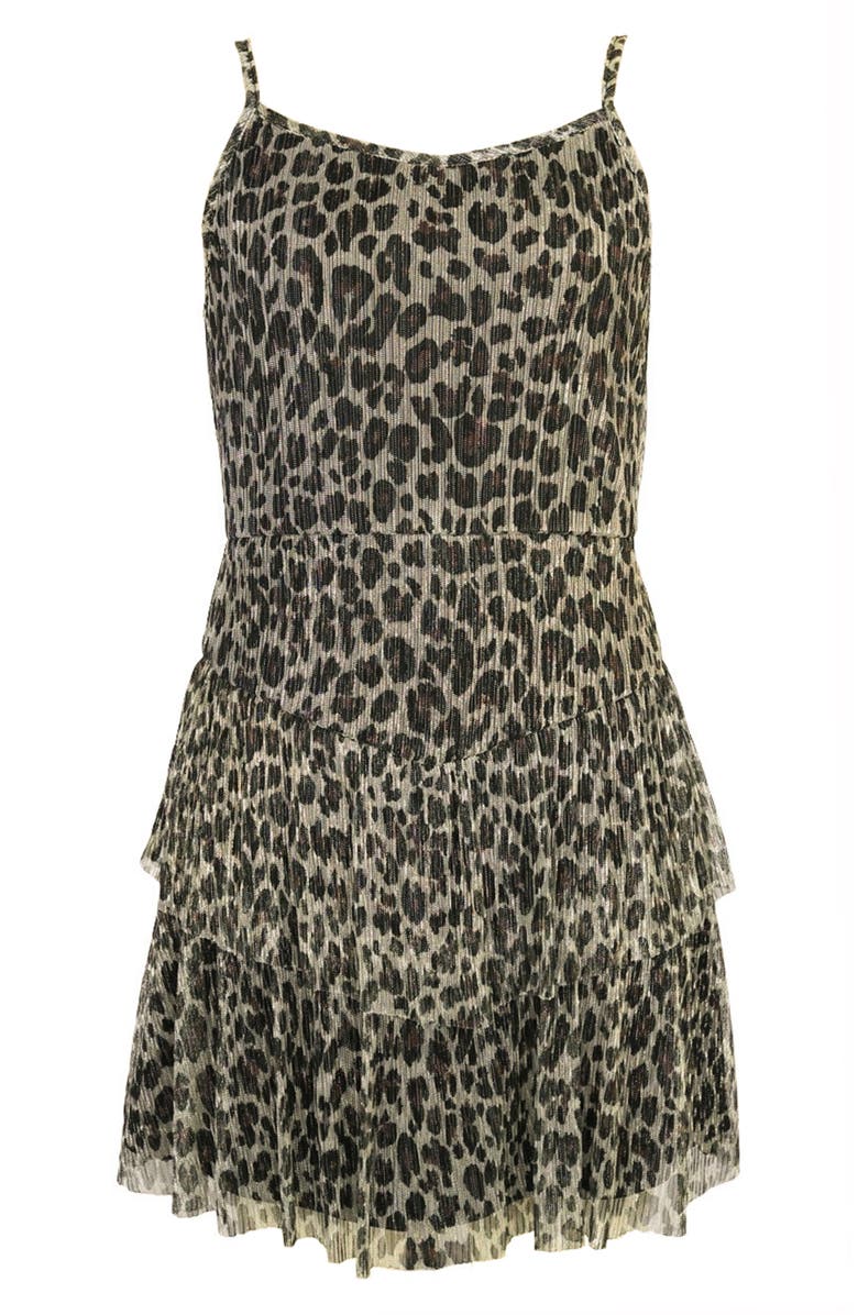 Zunie Kids' Leopard Heart Twofer Dress, Alternate, color, Black/ Tan