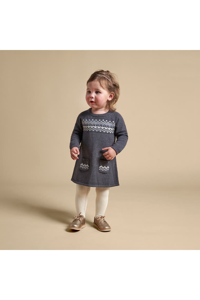 Dark Grey Heather Fair Isle Dress, Alternate, color, Dark Grey Fair Isle