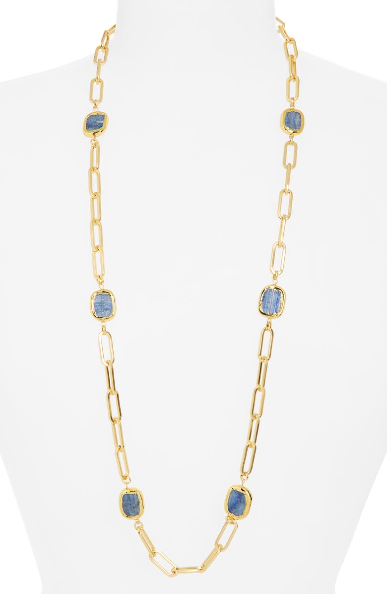 Karine Sultan Kyanite Station Necklace, Alternate, color, Gold