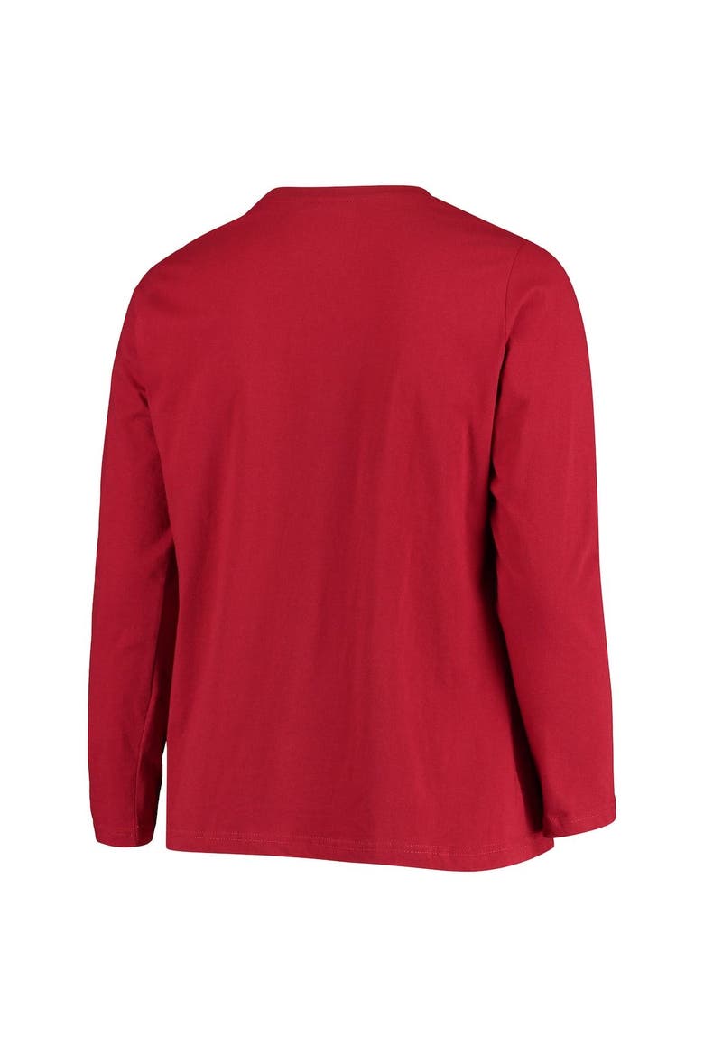 Women's Fanatics Branded Cardinal Arizona Cardinals Plus Size Primary Logo Long Sleeve T-Shirt, Alternate, color, Cardinal