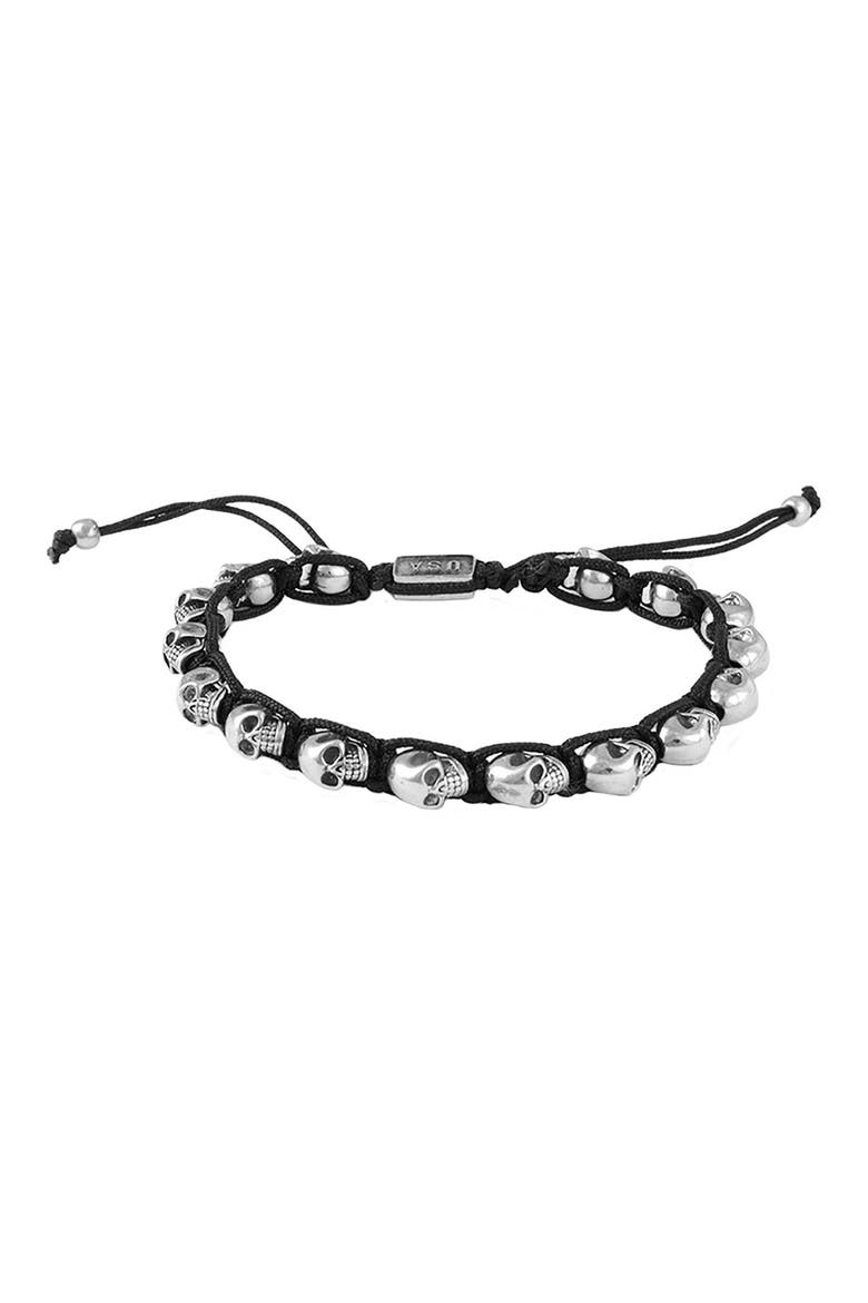 Skull Bracelet, Main, color, SILVER/ BLACK