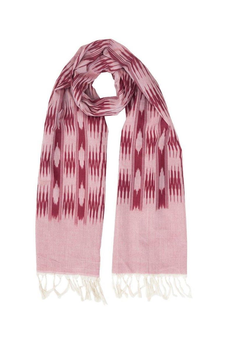 Pink & Burgundy Banded Stripes Scarf, Alternate, color, Pink