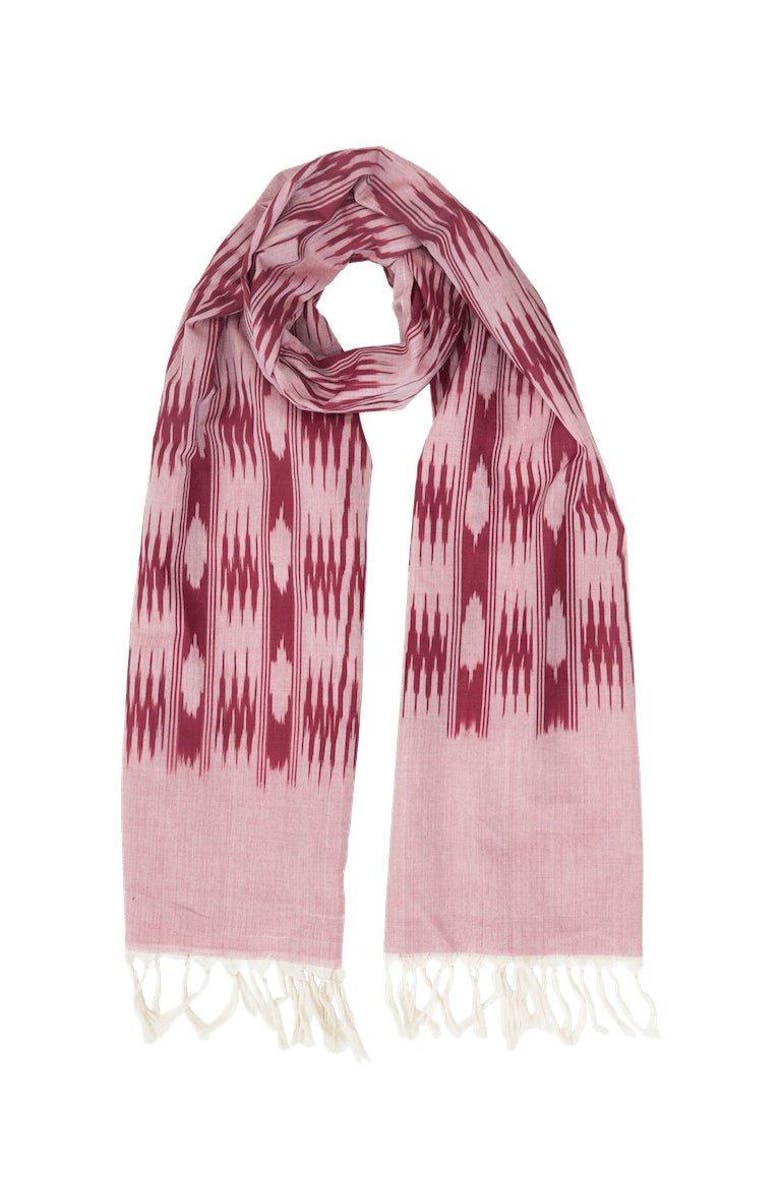 Passion Lilie Pink & Burgundy Banded Stripes Scarf, Alternate, color, Pink