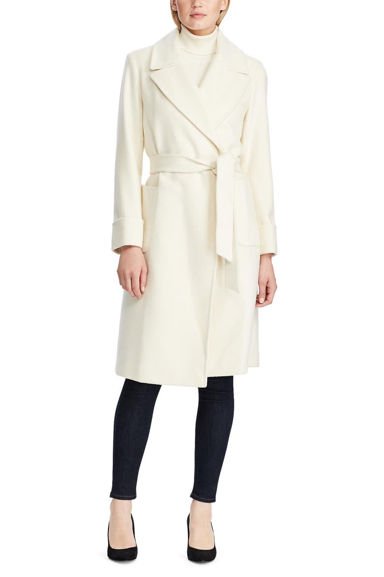 Wool Blend Wrap Coat, Alternate, color, MODA CREAM