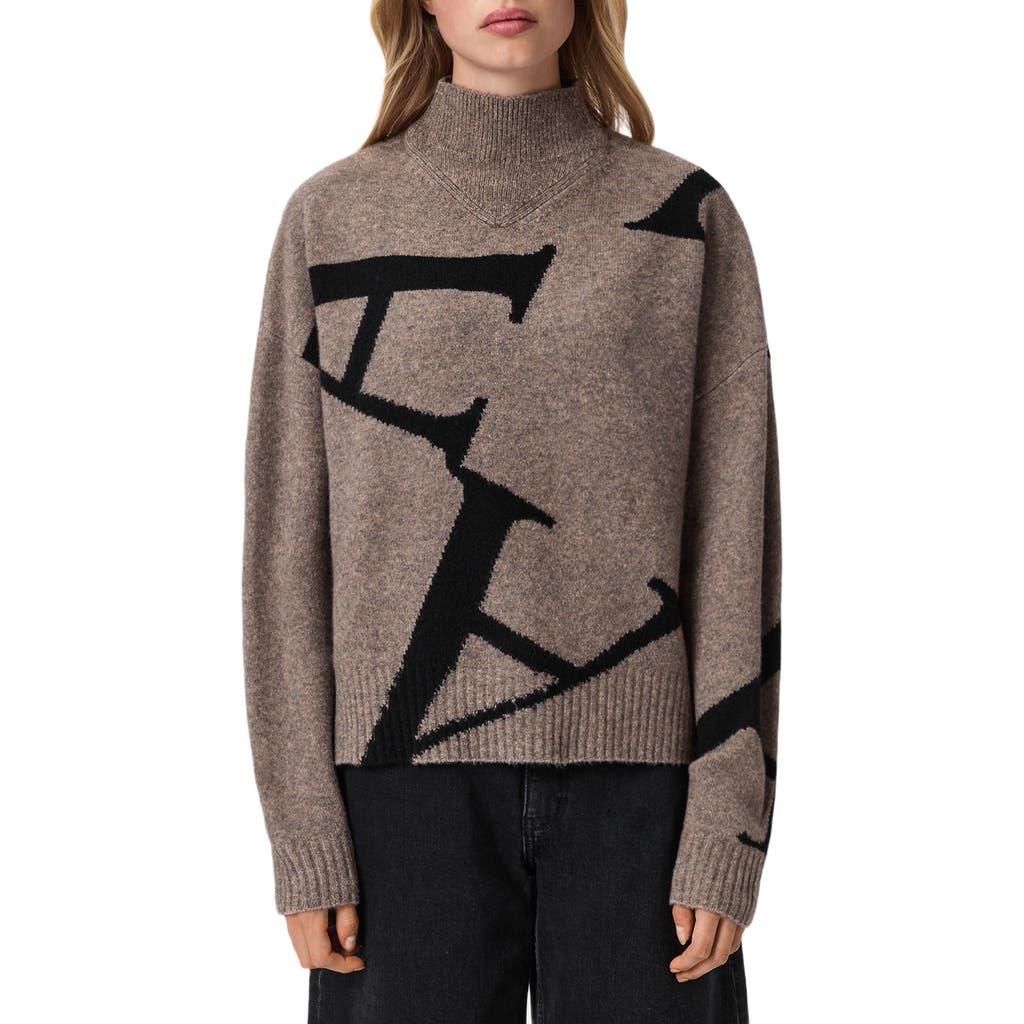 Allsaints A Star Wool Blend Sweater In Brown