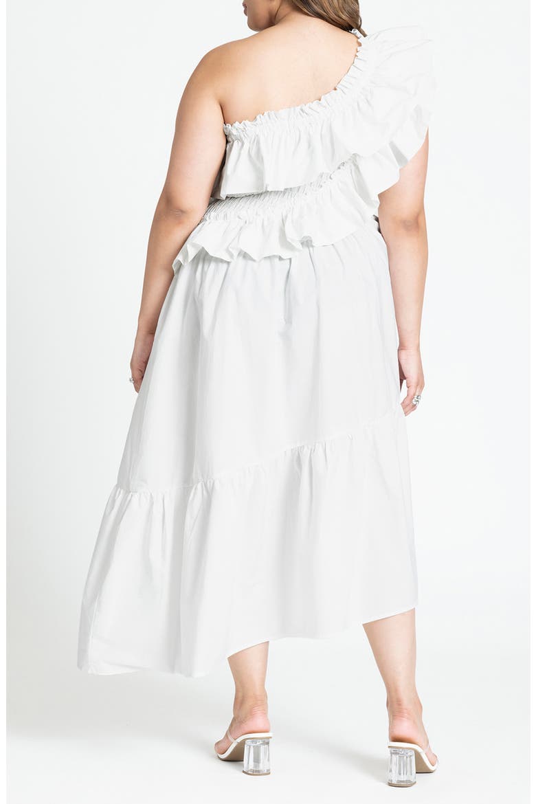 Ruffle One-Shoulder Maxi Dress, Alternate, color, BRIGHT WHITE