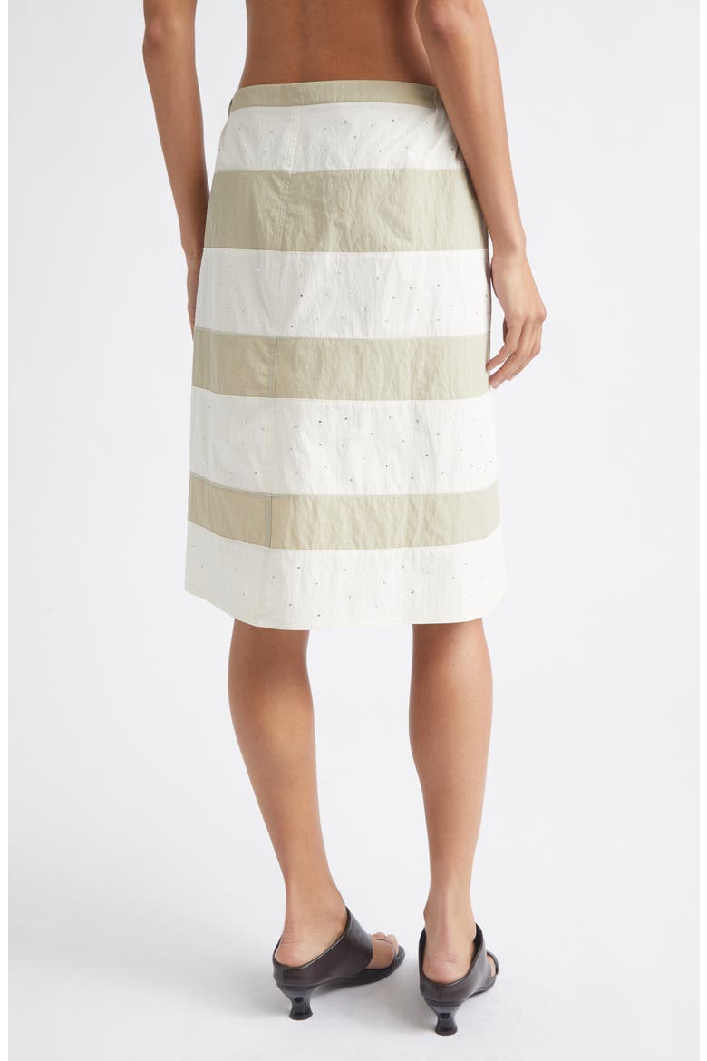 Zurriola Stripe Crystal Embellished Skirt, Alternate, color, 620 - ECRU