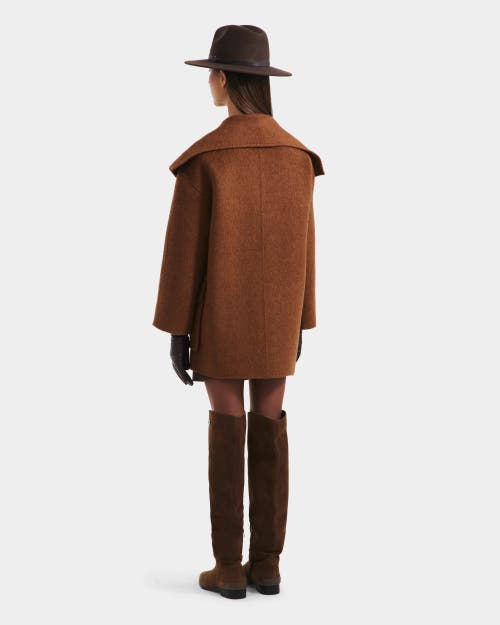 Rudsak Lucia Textured Wool Wrap Mid-length Coat In Brown
