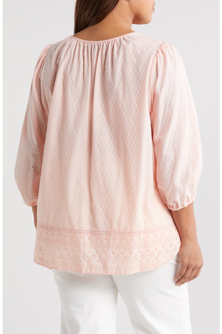 Cotton Eyelet Detail Top, Alternate, color, LIGHT ROSE SAND