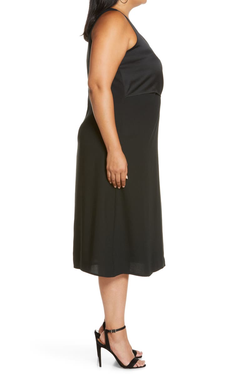 Halogen<sup>®</sup> Satin Mix Media Sleeveless Dress, Alternate, color, 