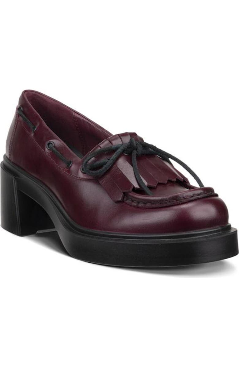 ECCO Metropole Seoul 45 Kiltie Moc Toe Loafer, Main, color, Dark Ruby