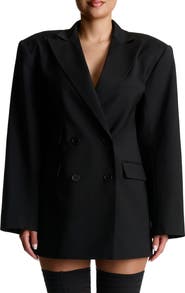 Naked Wardrobe Oversize Long Sleeve Blazer Dress