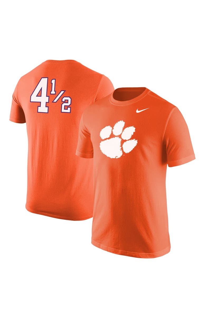 Nike Men's Nike Orange Clemson Tigers Disney+ #4½ Player T-Shirt, Main, color, Orange