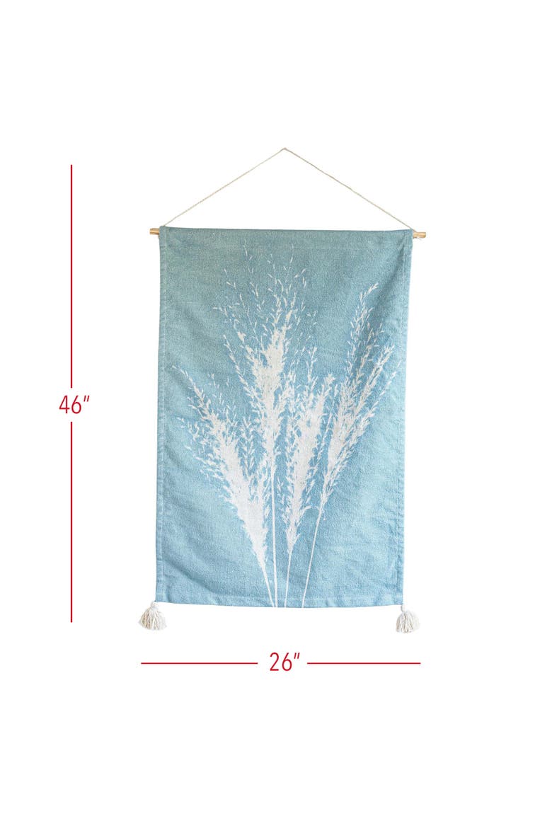 Pampas Grass Tapestry Blue Cotton, Alternate, color, Blue