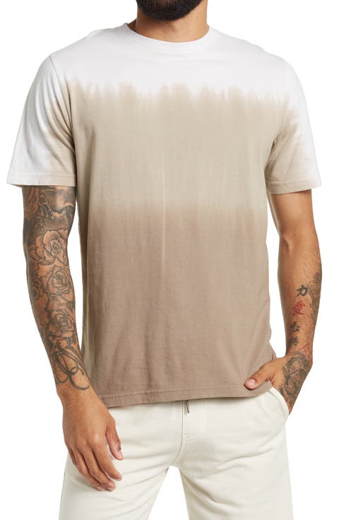 Ahoras Short Sleeve Dip Dye Crew Neck Shirt