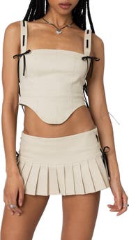 EDIKTED Margaret Ribbon Cotton Corset Top