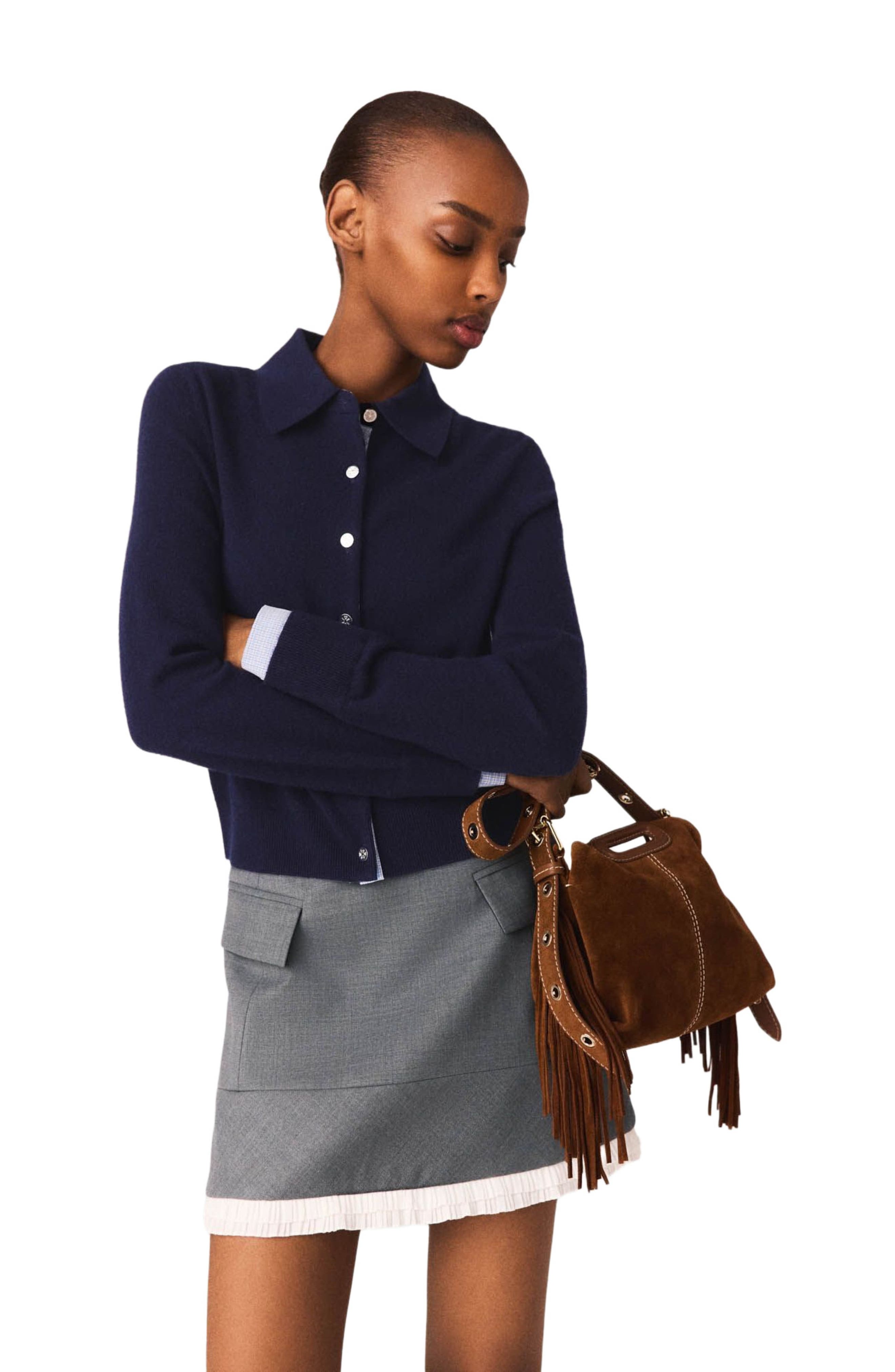 A-line poplin skirt with band