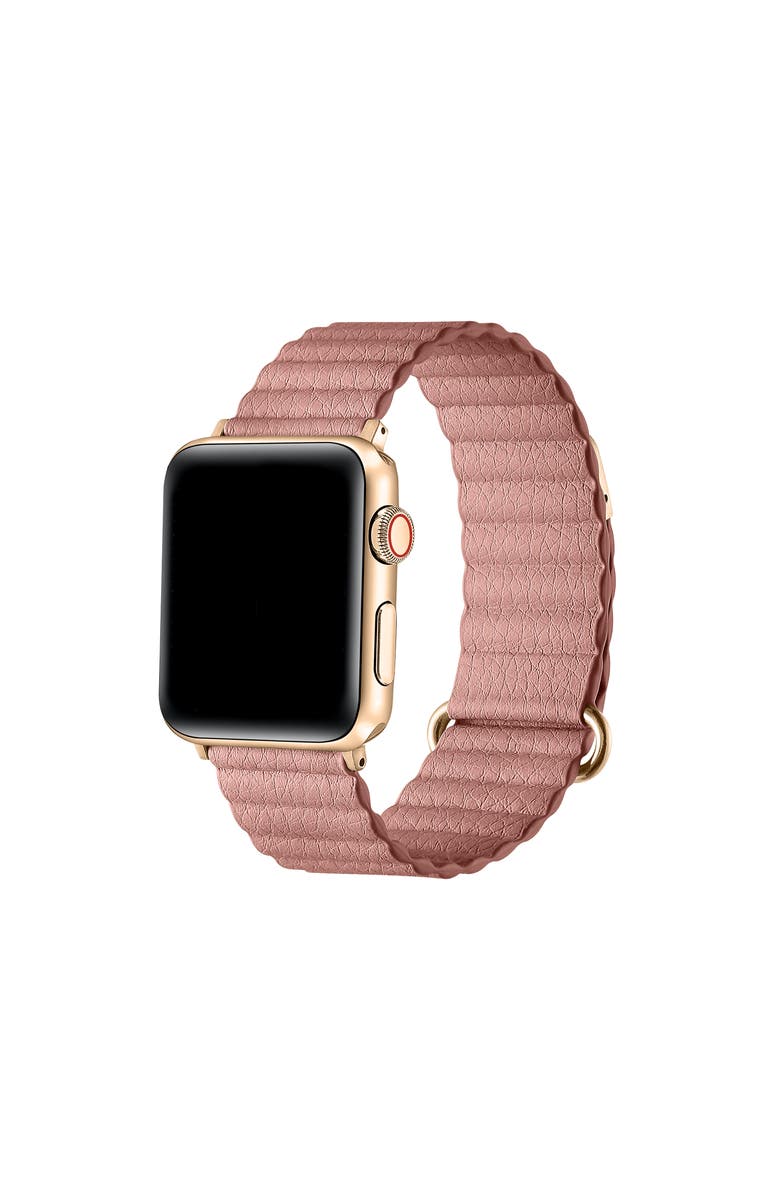 Posh Tech Riley Magnetic Leather Band for Apple Watch, Main, color, Pink