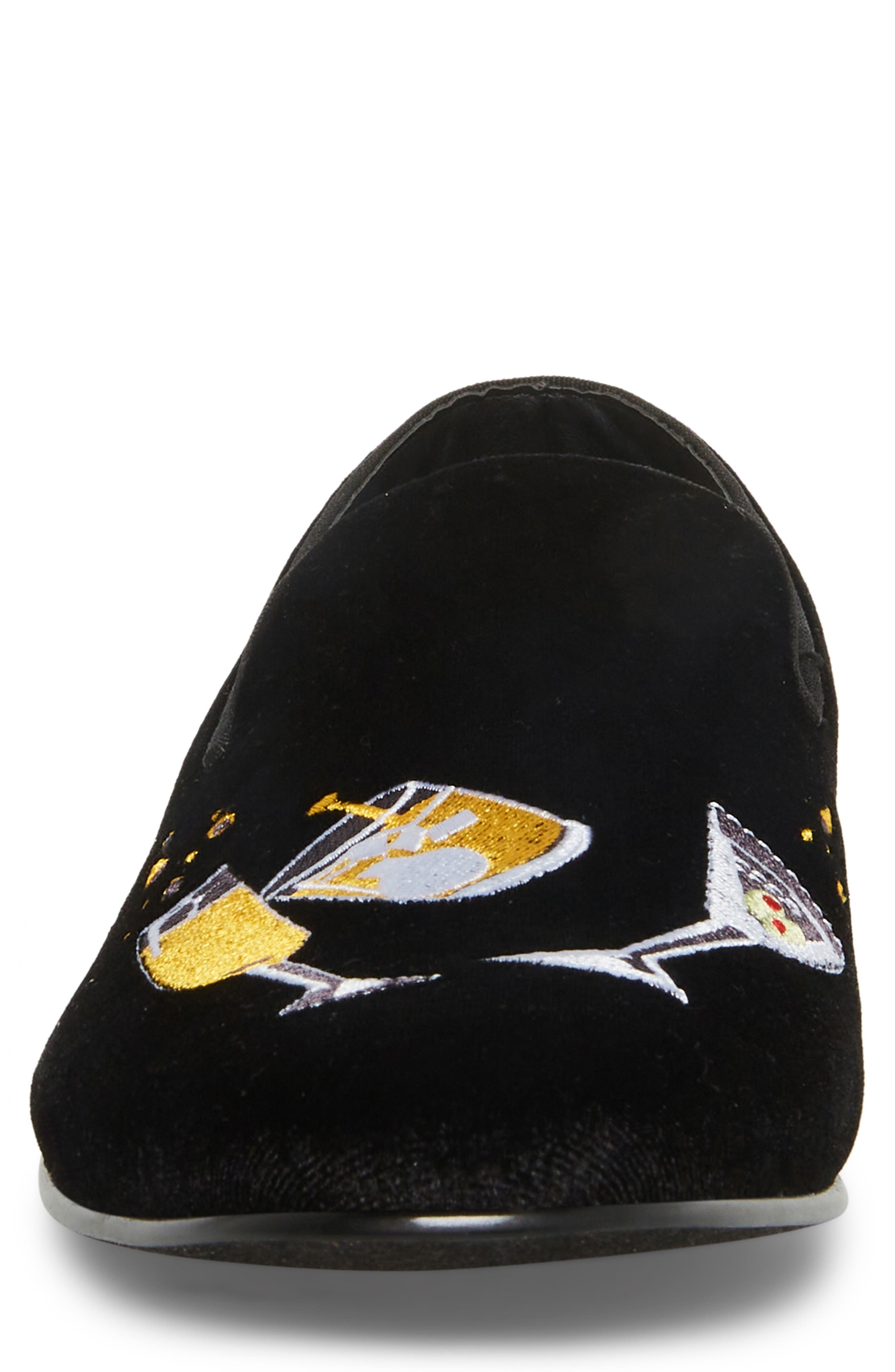 Steve Madden Lyndin Embroidered Smoking Slipper, Alternate, color, 