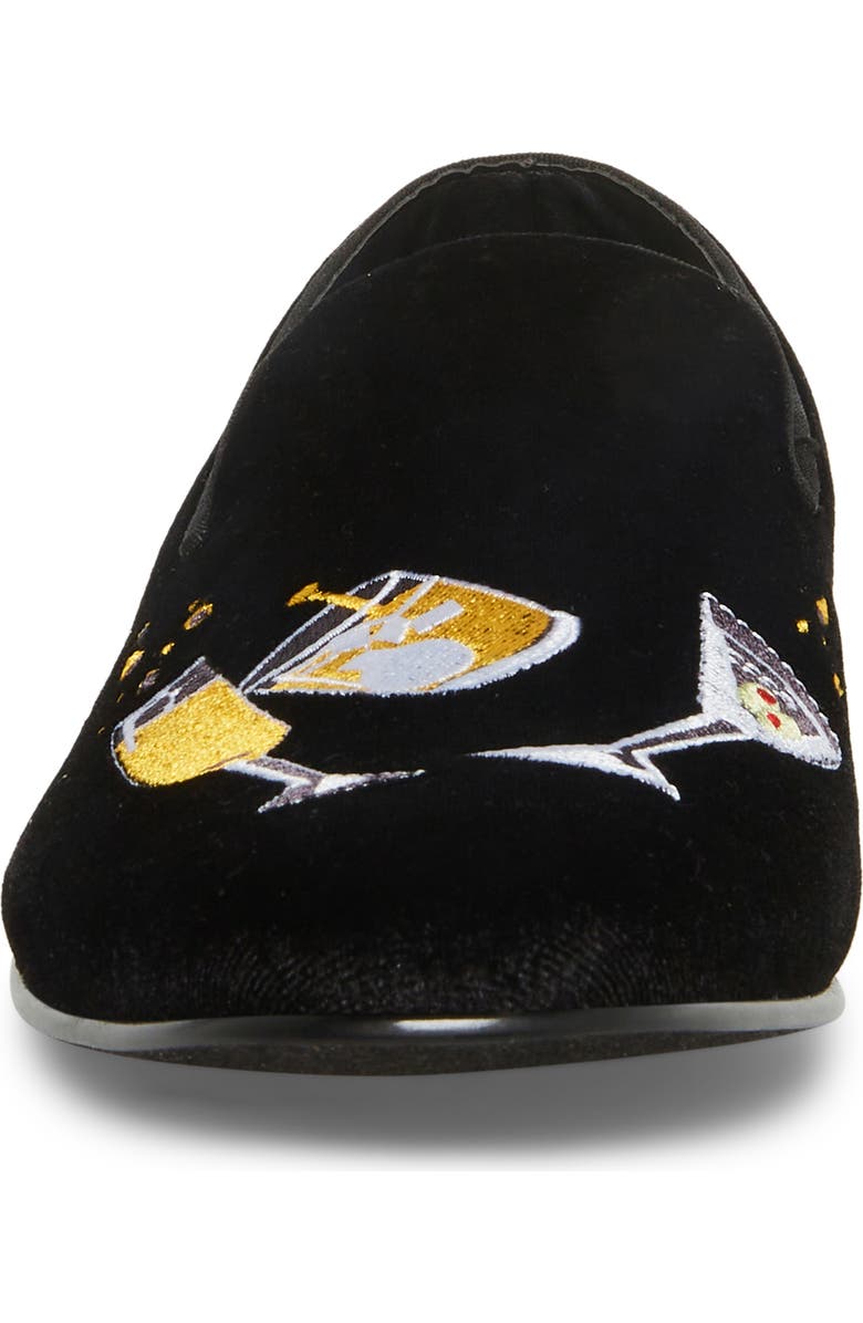 Steve Madden Lyndin Embroidered Smoking Slipper, Alternate, color,