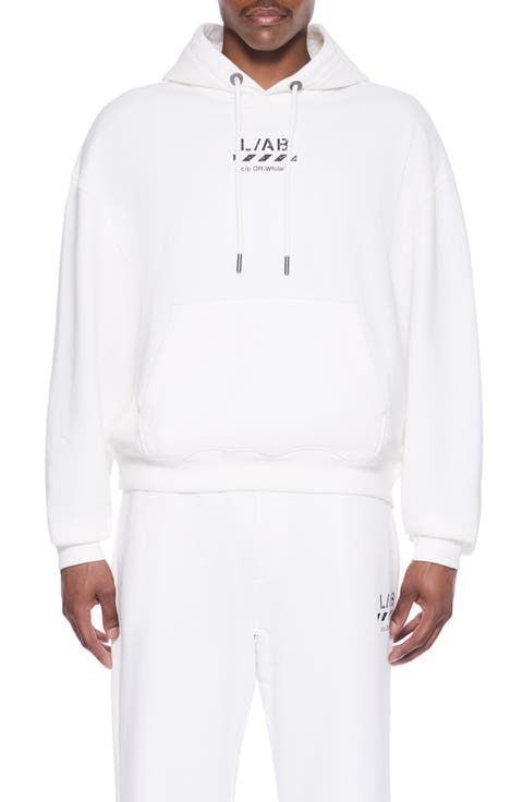 Diagonal Stripe Logo Cotton French Terry Graphic Hoodie