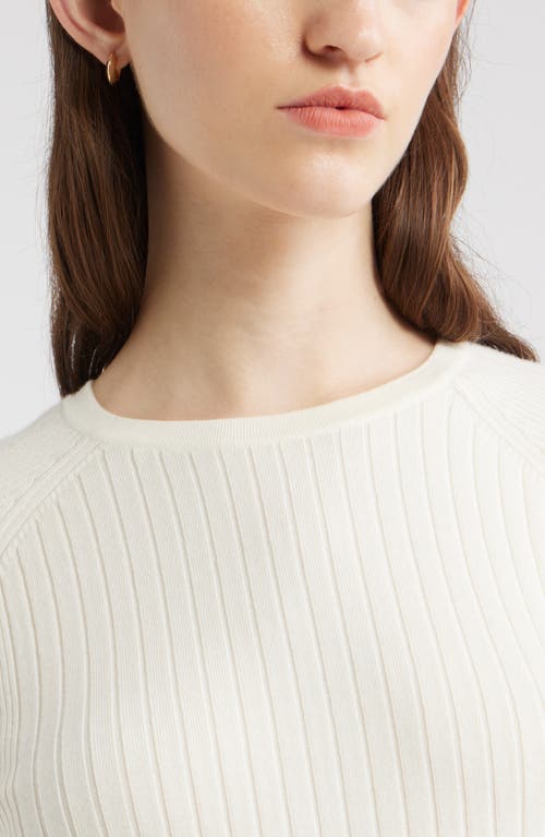 Nordstrom Rib Wool Blend Sweater In White