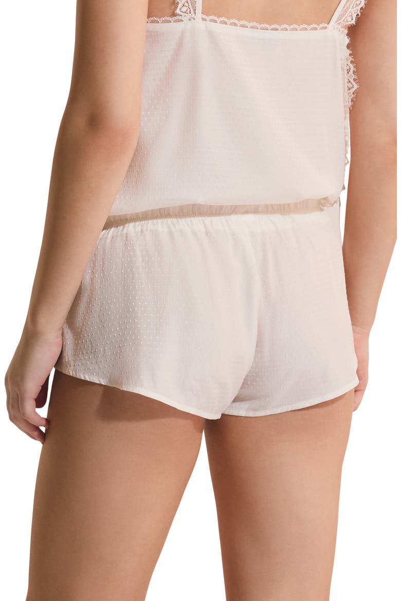 Poudree Swiss Dot Pajama Shorts, Alternate, color, ECRU
