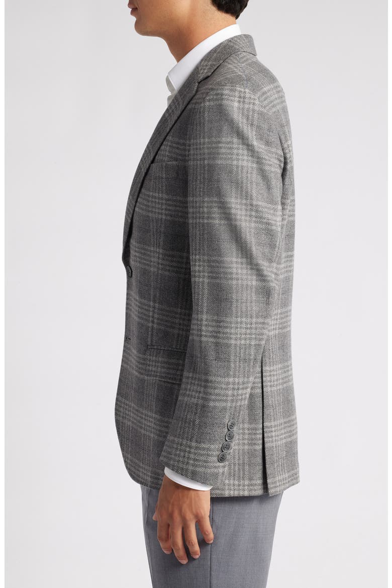 Hyperlight Soft Grey Plaid Wool & Cashmere Blend Sport Coat, Alternate, color, GREY