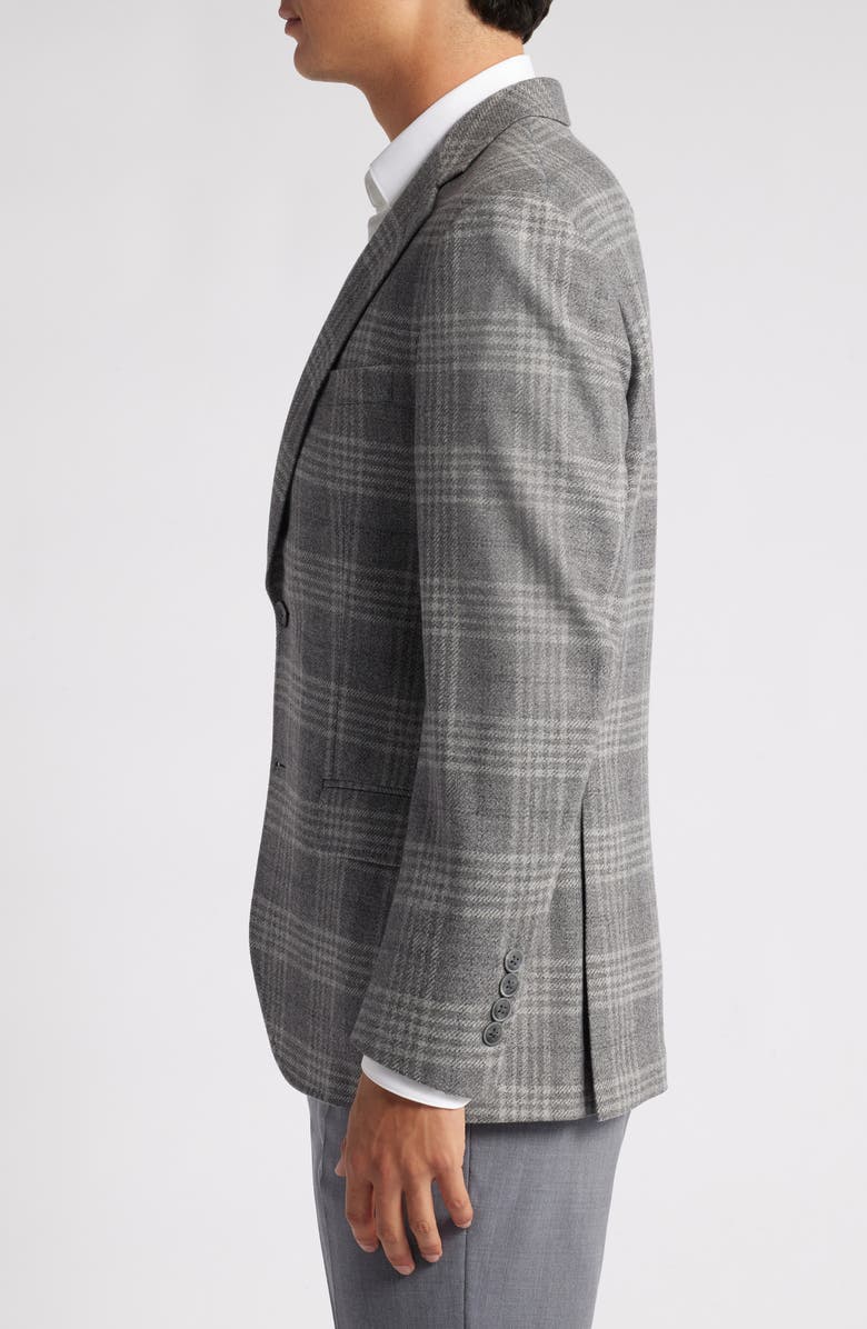 Peter Millar Hyperlight Soft Grey Plaid Wool & Cashmere Blend Sport Coat, Alternate, color,
