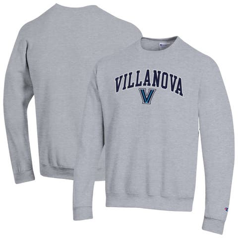 Men's Champion  Heather Gray Villanova Wildcats Arch Over Logo Pullover Sweatshirt
