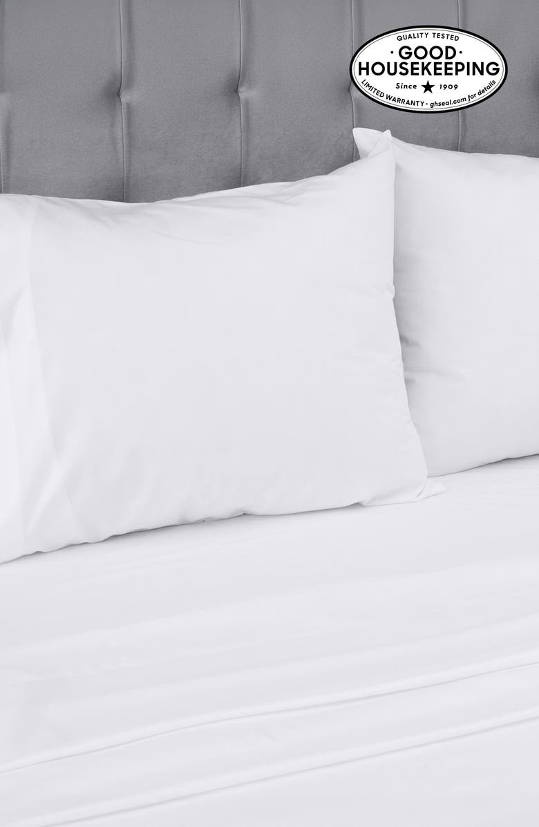 CALIFORNIA DESIGN DEN Signature Comfort 100% Egyptian Cotton Breatheable Percale Sheet Set, Alternate, color, Light Grey