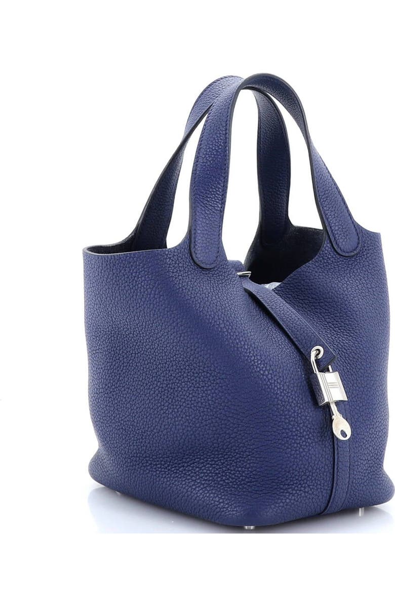 Pre-Owned Hermes Picotin Lock Bag Clemence PM, Alternate, color, Bleu Saphir