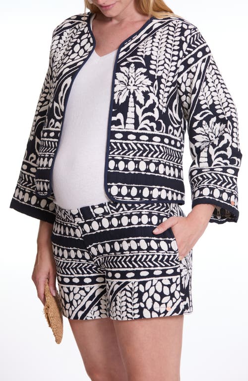 Cache Coeur Java Jacquard Maternity Jacket In Animal Print