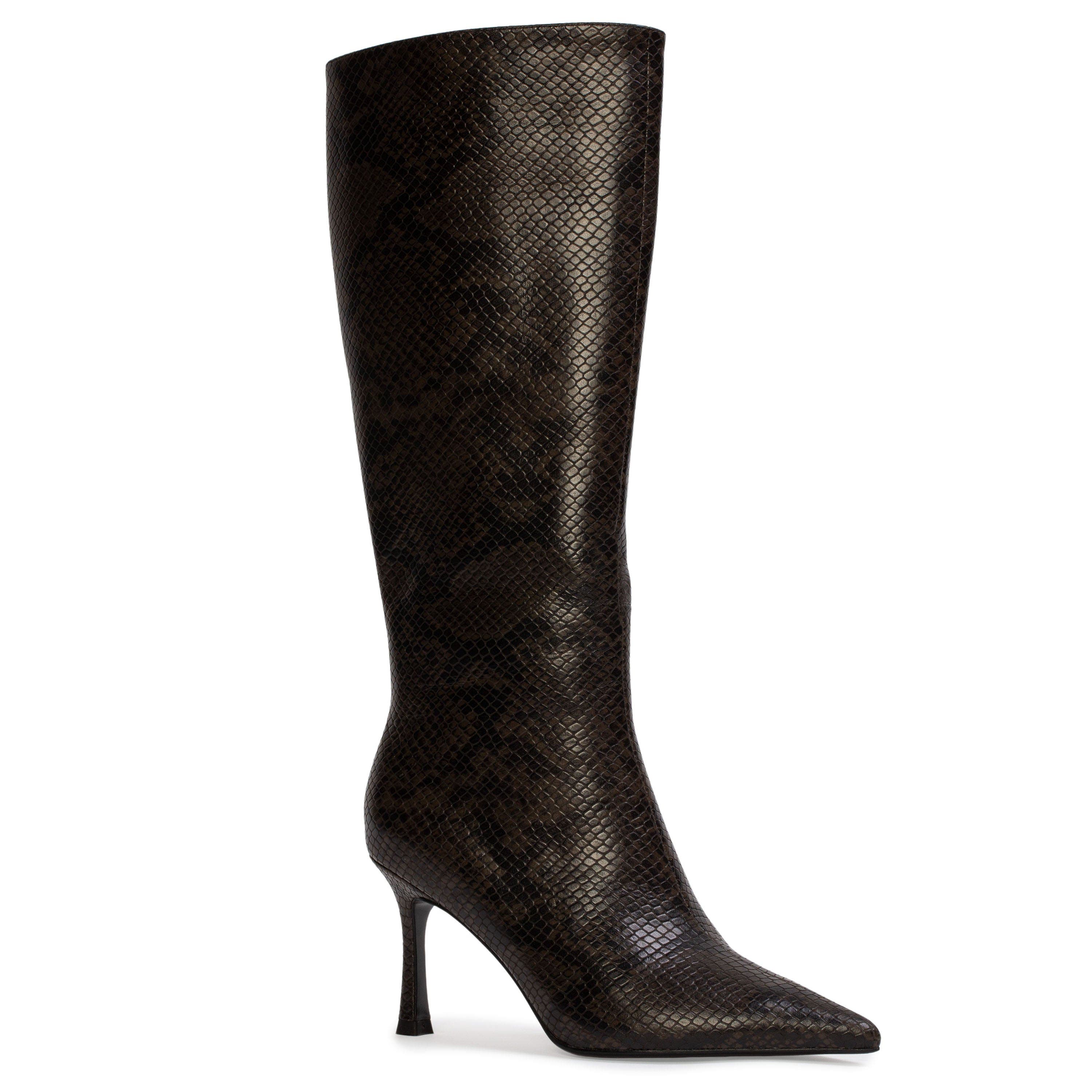 BLACK SUEDE STUDIO Draya 80 Snake Boot, Alternate, color, Brown Snake Leather