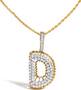Haus of Brilliance Men's 10K Yellow Gold 1 1/5 Cttw Diamond Letter D Initial Pendant Necklace