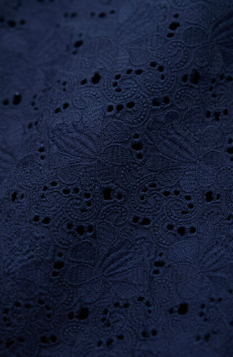 Modenaire Textured Open Collar Short Sleeve Shirt, Alternate, color, Navy Blue