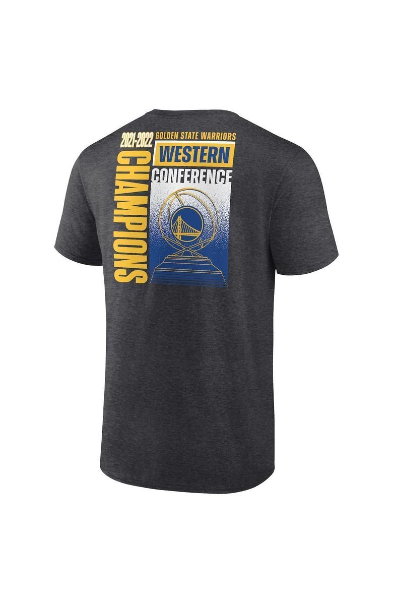FANATICS Men's Fanatics Branded Heathered Charcoal Golden State Warriors 2022 Western Conference Champions Play Your Game T-Shirt, Alternate, color, 