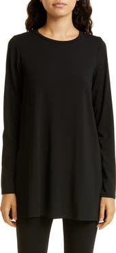 Eileen Fisher Crewneck Long Sleeve Tunic Top